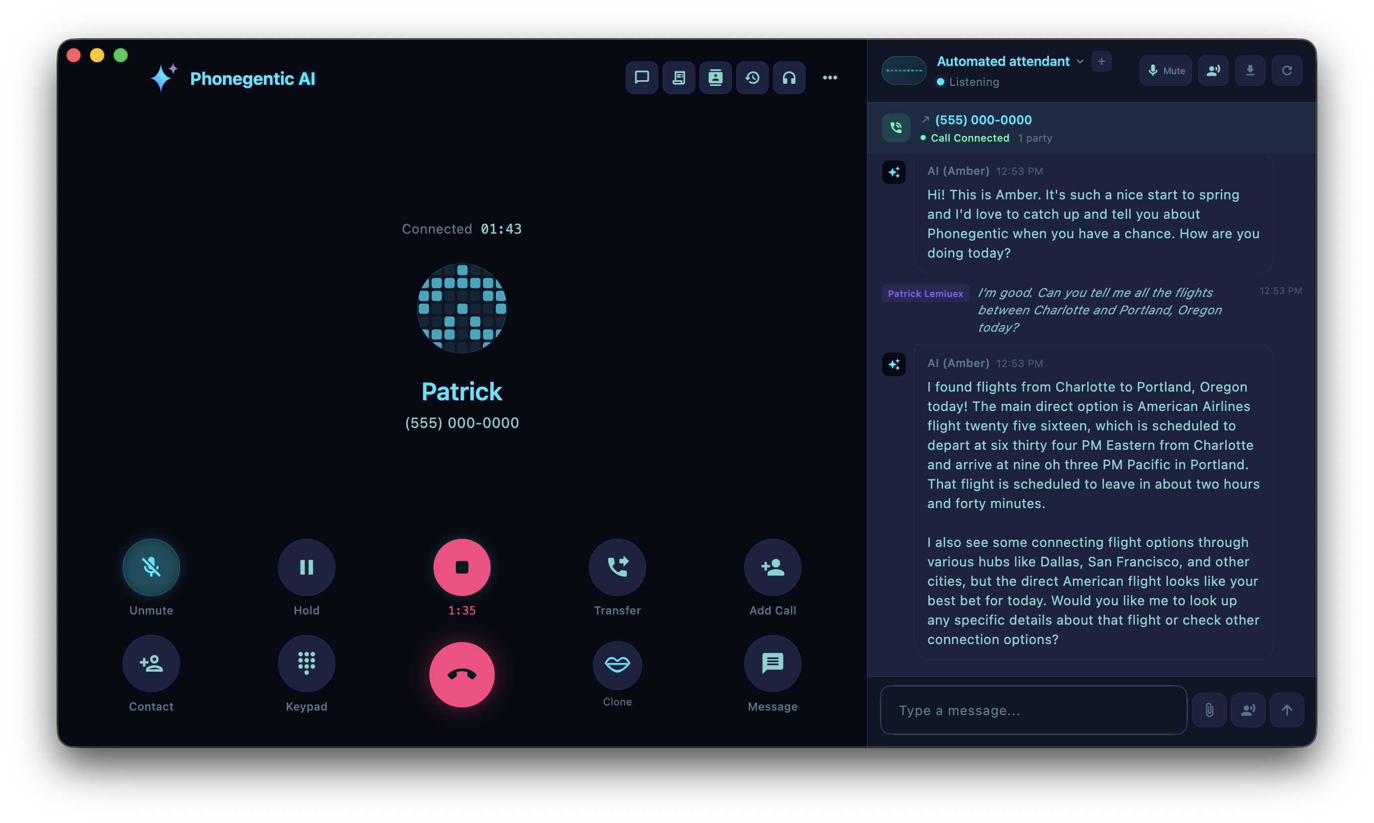 Phonegentic AI — Miami Vice Neon theme